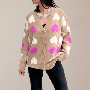 Cardigan Corazones Latte